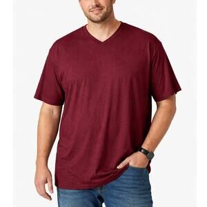 2/$30 NWT PD&C Big & Tall V Neck Cotton T-Shirt Burgundy Short Sleeve Size 3X